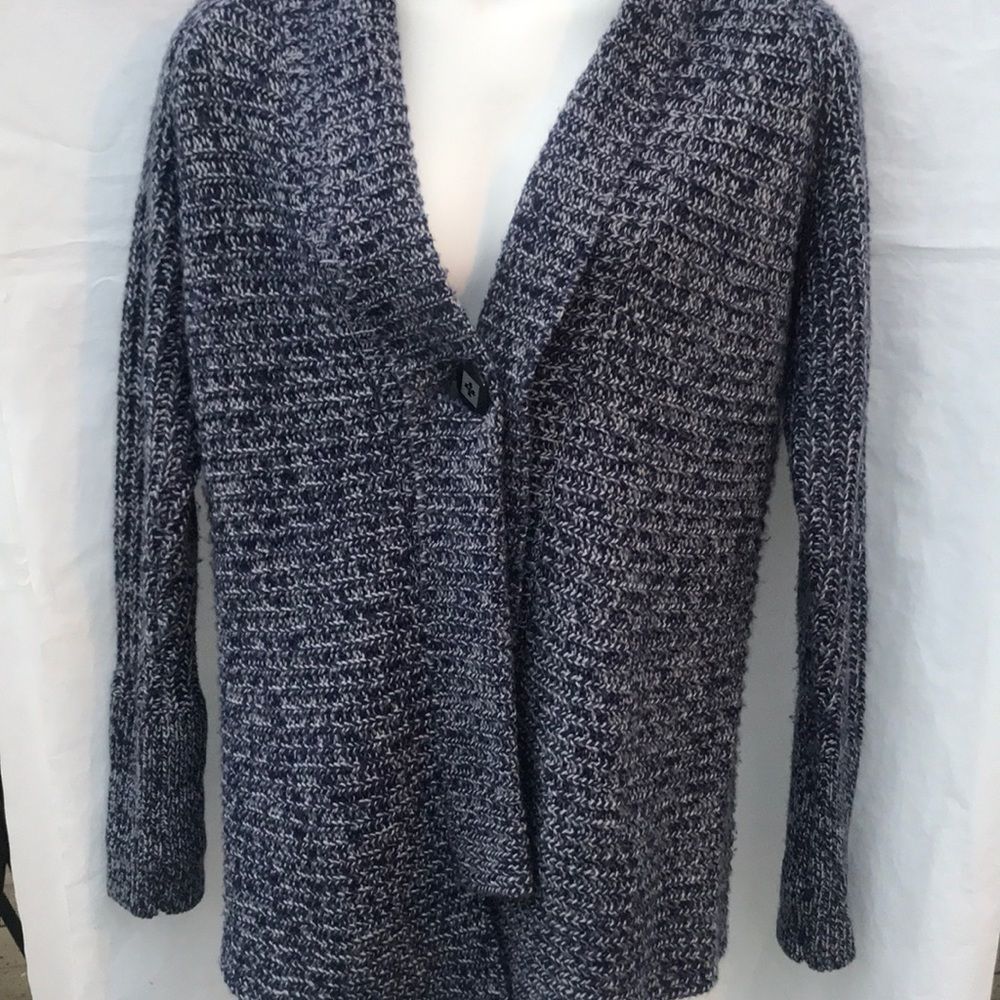 Ladies Y2k Express Blue Knitted Chunky Cardigan Sz Xl